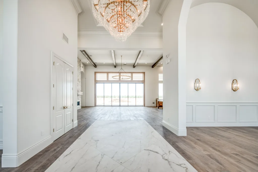 View from the marble foyer into the great room at Kings Estate.